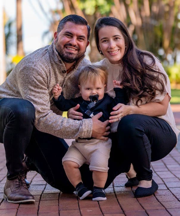 James, Rose and their son Rhett in St. Petersburg